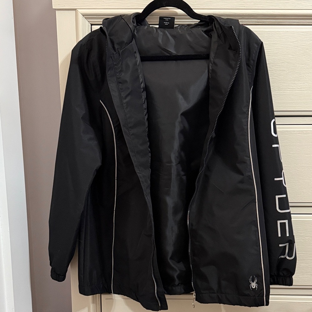 Spyder Black Full-Zip Hooded Jacket Large